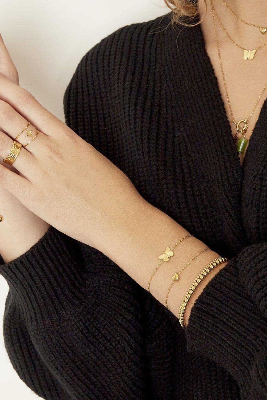 Bracelet Butterfly Gold Color Stainless Steel Picture3